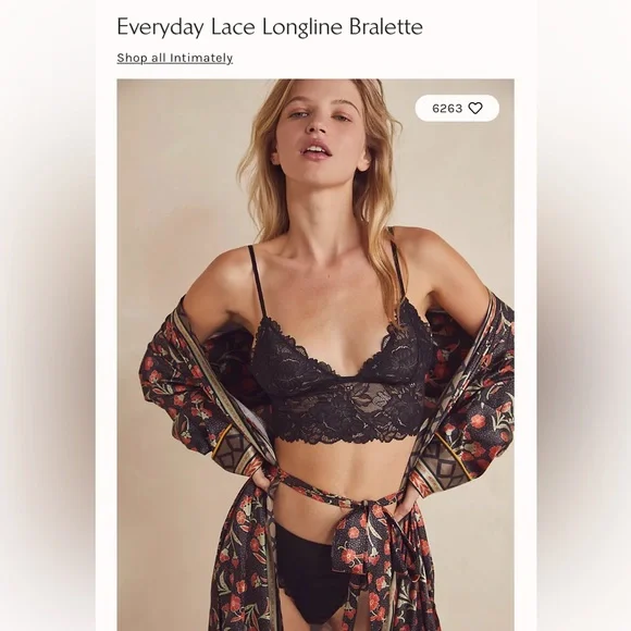 NWT Free People Everyday Lace Longline bralette 2 pack - Picture 3 of 3